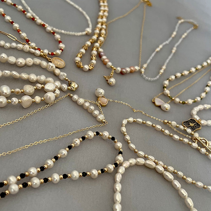 Pearl Trim Chain - Kalung Barok Mutiara Air Tawar Alami