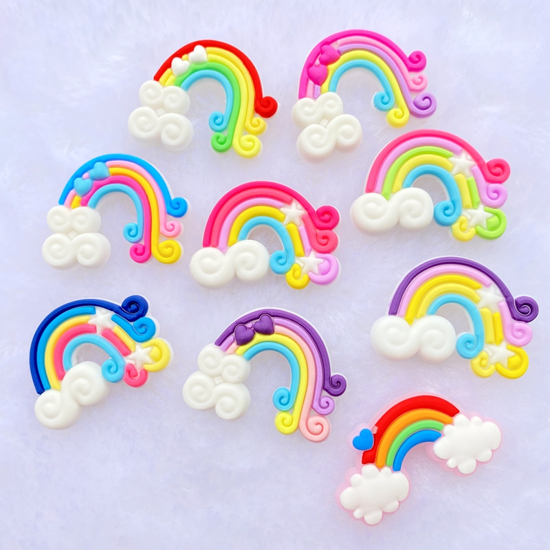 Embellishment Glue Craft - 10/20 Buah Lucu Pelangi PVC Fleksibel