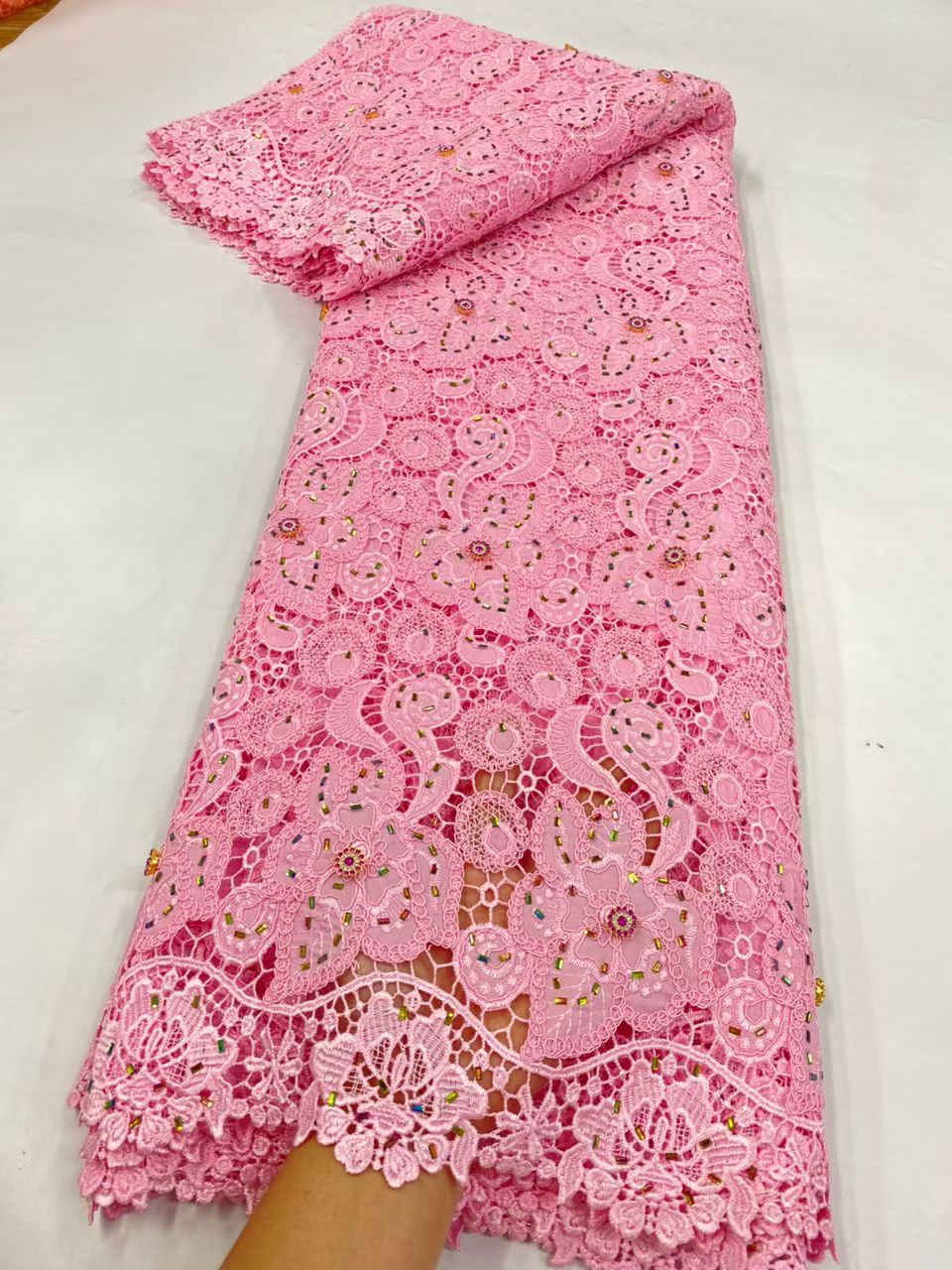 Kain Guipure Terbaru dengan Kr - Crystal Mesh Fabric ulasan dan harga