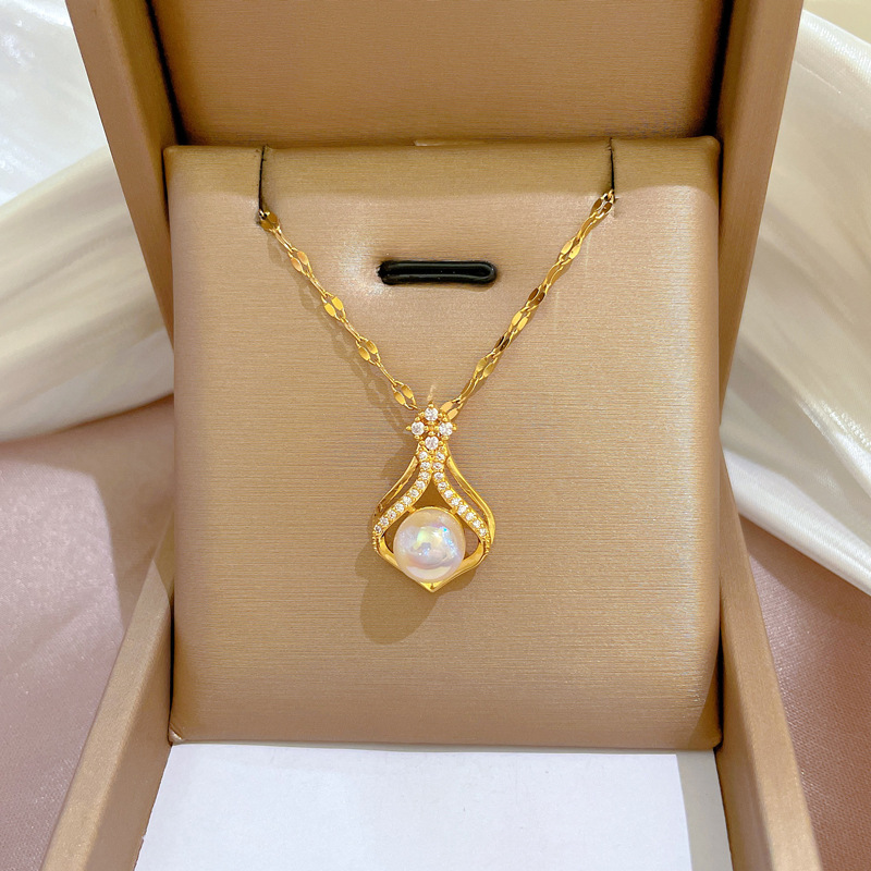 Rantai Kalung Mutiara Warna Em - Pearl Trim Chain ulasan dan harga