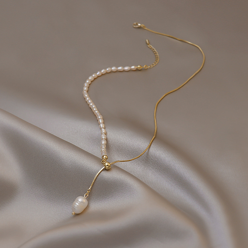 100% Mutiara Air Tawar Alami 1 - Pearl Trim Chain ulasan dan harga