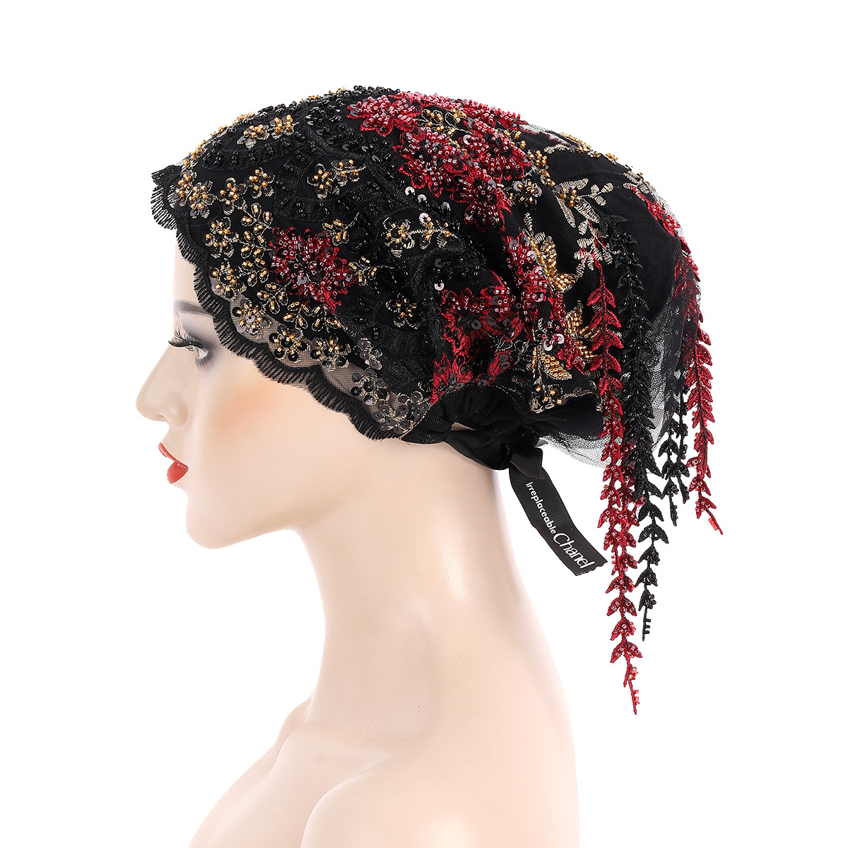 Hijab Turban Mewah dengan Rumb - Tassel Fringe Trim ulasan dan harga