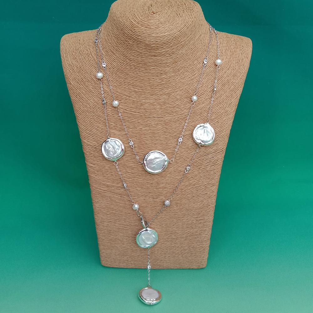 yygem 22mm Kalung Rantai Rosar - Pearl Trim Chain ulasan dan harga